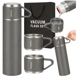 Thermos design avec 3 tasses 400 ml / Gris