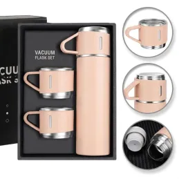 Thermos design avec 3 tasses 400 ml / Rose