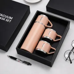 Thermos design avec 3 tasses 400 ml / Rose