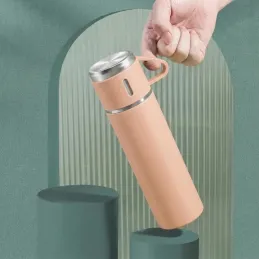 Thermos design avec 3 tasses 400 ml / Rose
