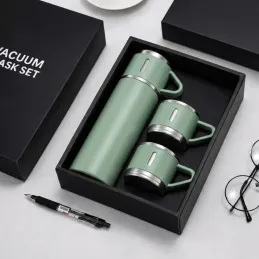 Thermos design avec 3 gobelets 400 ml / Vert