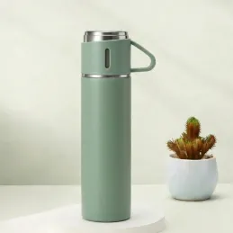 Thermos design avec 3 gobelets 400 ml / Vert