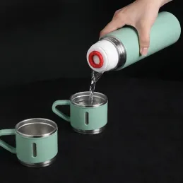 Thermos design avec 3 gobelets 400 ml / Vert
