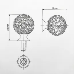 Bouton de meuble AMADEUS / Or brillant avec cristal