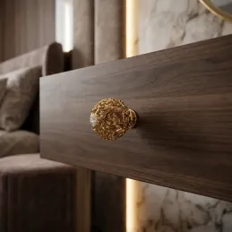 Bouton de meuble AMADEUS / Or brillant avec cristal
