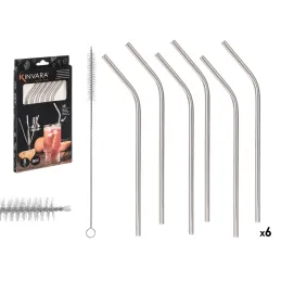 Set de 6 pailles en inox pour boissons / Inox