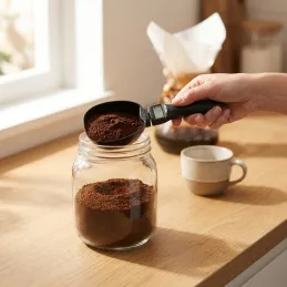 Louche de cuisine avec écran LCD et balance XXL / Noir mat