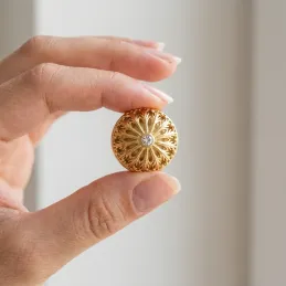 Bouton de meuble VIVALDI / Or brillant avec cristal