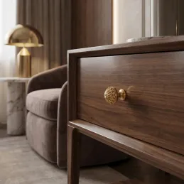 Bouton de meuble VIVALDI / Or brillant avec cristal