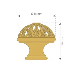 Bouton de meuble VIVALDI / Or brillant avec cristal
