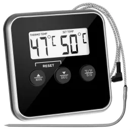 Thermomètre LCD pour aliments avec sonde et aimant / Noir