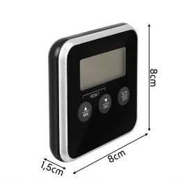 Thermomètre LCD pour aliments avec sonde et aimant / Noir