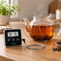 Thermomètre LCD pour aliments avec sonde et aimant / Noir