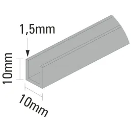Profilé C-10 pour rainure de porte