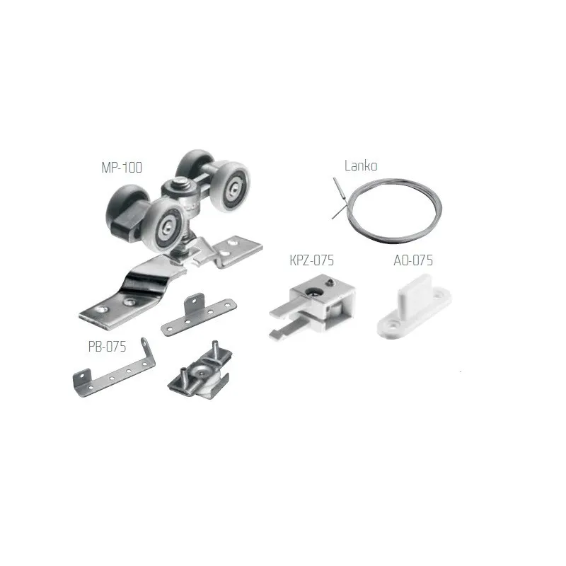 Kit pour deux portes SYNCHRONIK 100 kg sans rail