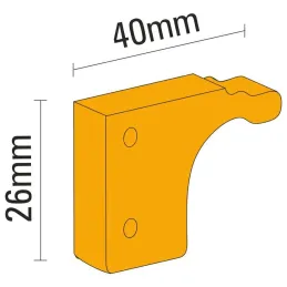 Frein à clipser pour rail supérieur K-050 / Blanc