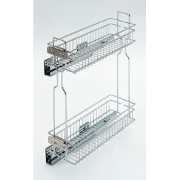 Panier coulissant complet KOMFORT latéral avec amortissement / Chrome