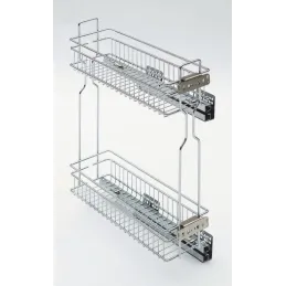 Panier coulissant complet KOMFORT latéral avec amortissement / Chrome