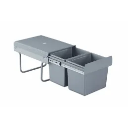 Poubelle coulissante 400 mm – 2 × 15 L / Gris