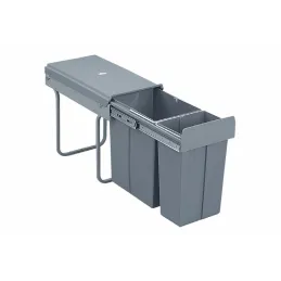 Poubelle coulissante 300 mm – 1x20L + 1x10L / Grise