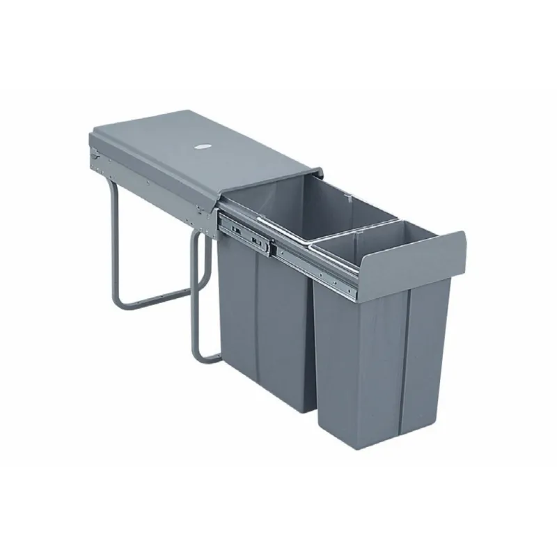 Poubelle coulissante 300 mm – 1x20L + 1x10L / Grise