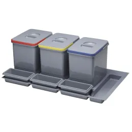 Poubelle à encastrer pour tiroir 900, 3 × 15 l