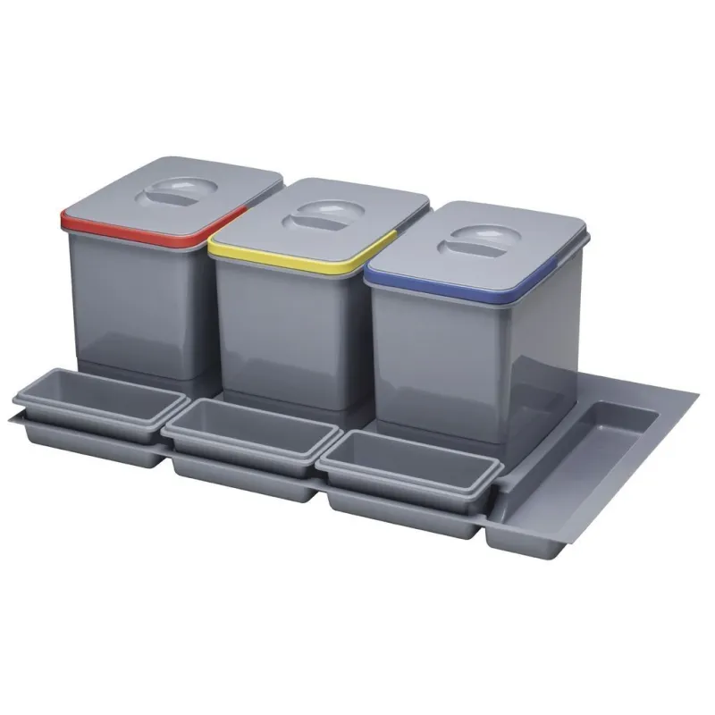 Poubelle à encastrer pour tiroir 900, 3 × 15 l