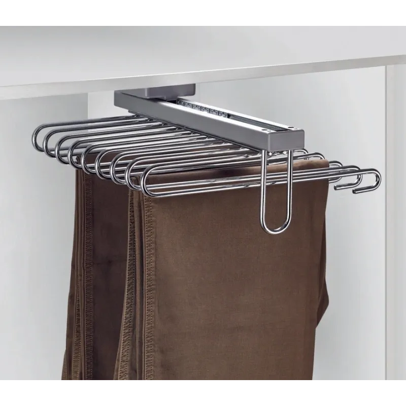 Porte-pantalons coulissant/ Chrome brillant