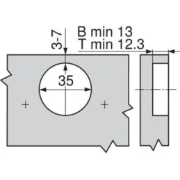 Charnière à applique pour angle mort de 90° CLIP top – sans ressort