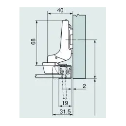 Charnière invisible pour portes en aluminium CLIP TOP 95° avec amortissement