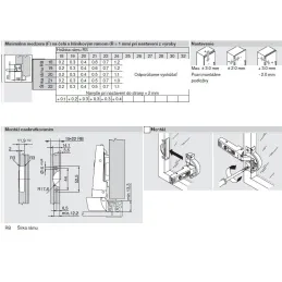 Charnière invisible pour portes en aluminium CLIP TOP 95° avec amortissement