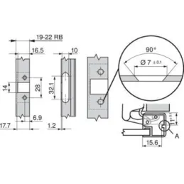 Charnière à demi-recouvrement pour portes en aluminium CLIP TOP 95°
