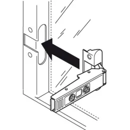 Charnière invisible pour porte en aluminium CLIP TOP 95° – sans ressort