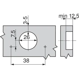 Charnière MINI semi-recouvrante CLIP TOP 94°