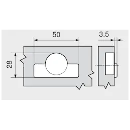 Charnière MINI semi-recouvrante CLIP TOP 94°