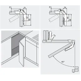Charnière d’angle pour portes pliantes CLIP TOP