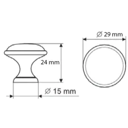 Bouton GARBO / Laiton vieilli – porcelaine crème craquelée