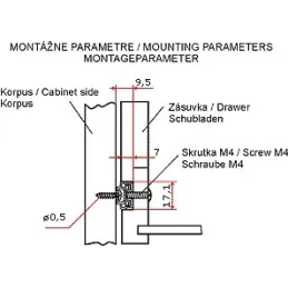 Coulisse à billes 17 mm