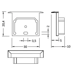 Embout LINEA-IN20 EF/U7 avec ouverture pour câble