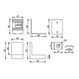 Ferrure de suspension pour armoire avec cache - Marron foncé