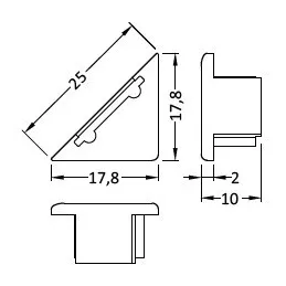 Kit d’embouts pour profil TRIO10 / Paire