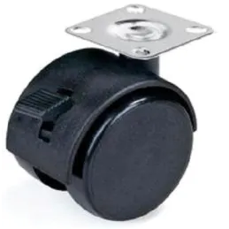 Roue de meuble noire – avec frein