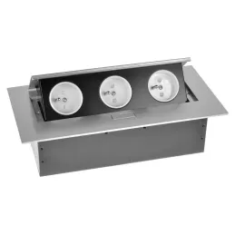 Prise électrique escamotable GEMINO 3x230V / Aluminium