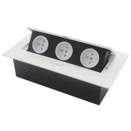 Prise électrique escamotable GEMINO 3x230 V / Blanche