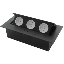 Prise électrique escamotable GEMINO 3x230V / Noire