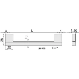 Poignée en aluminium LINK en aluminium