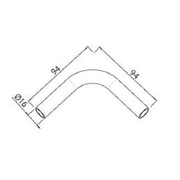 Coude à 90° pour tringle de suspension