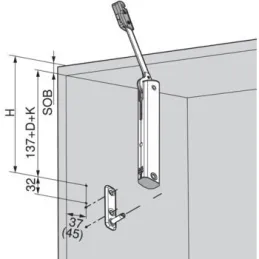 Fixation au caisson pour Aventos HK-XS
