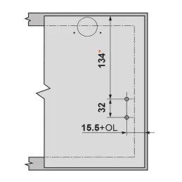 Fixation pour porte en MDF pour Aventos HK-XS
