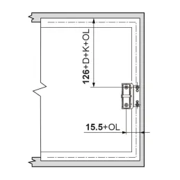 Fixation pour porte en aluminium pour Aventos HK-XS